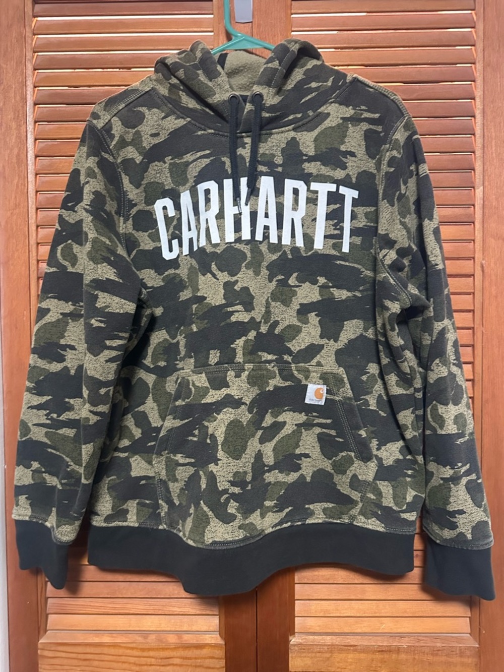 Carhartt Camouflage Hoodie in Olive and Black